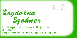 magdolna szohner business card